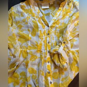 Maeve Yellow and white Floral Blouse